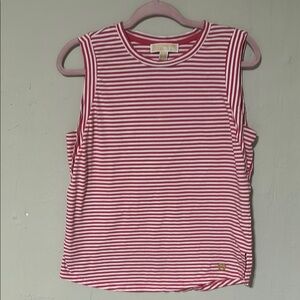 Michael Kors Size Large red and white striped sleeveless top